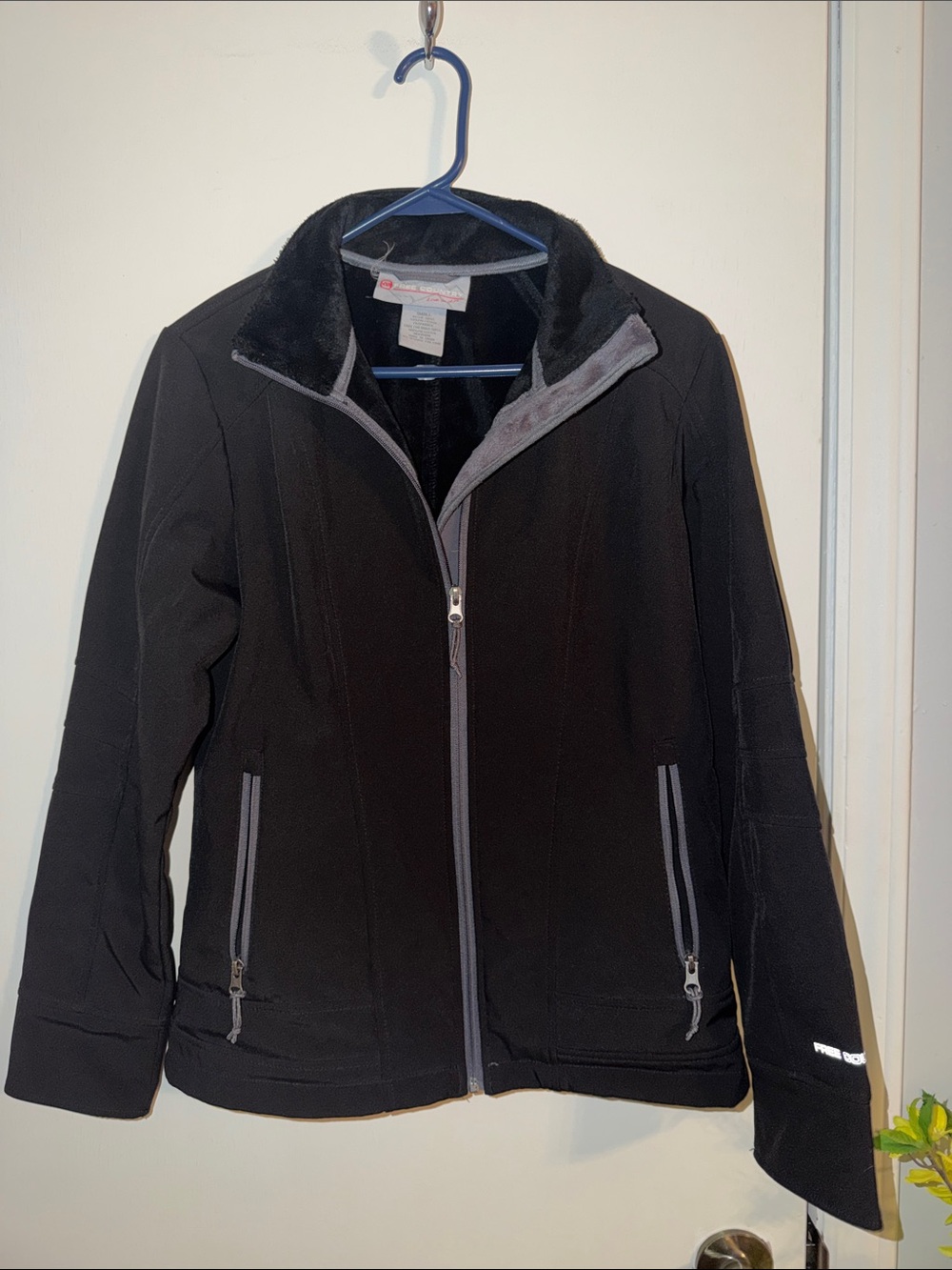 Free Country Black Utility Jacket with Gray Trim